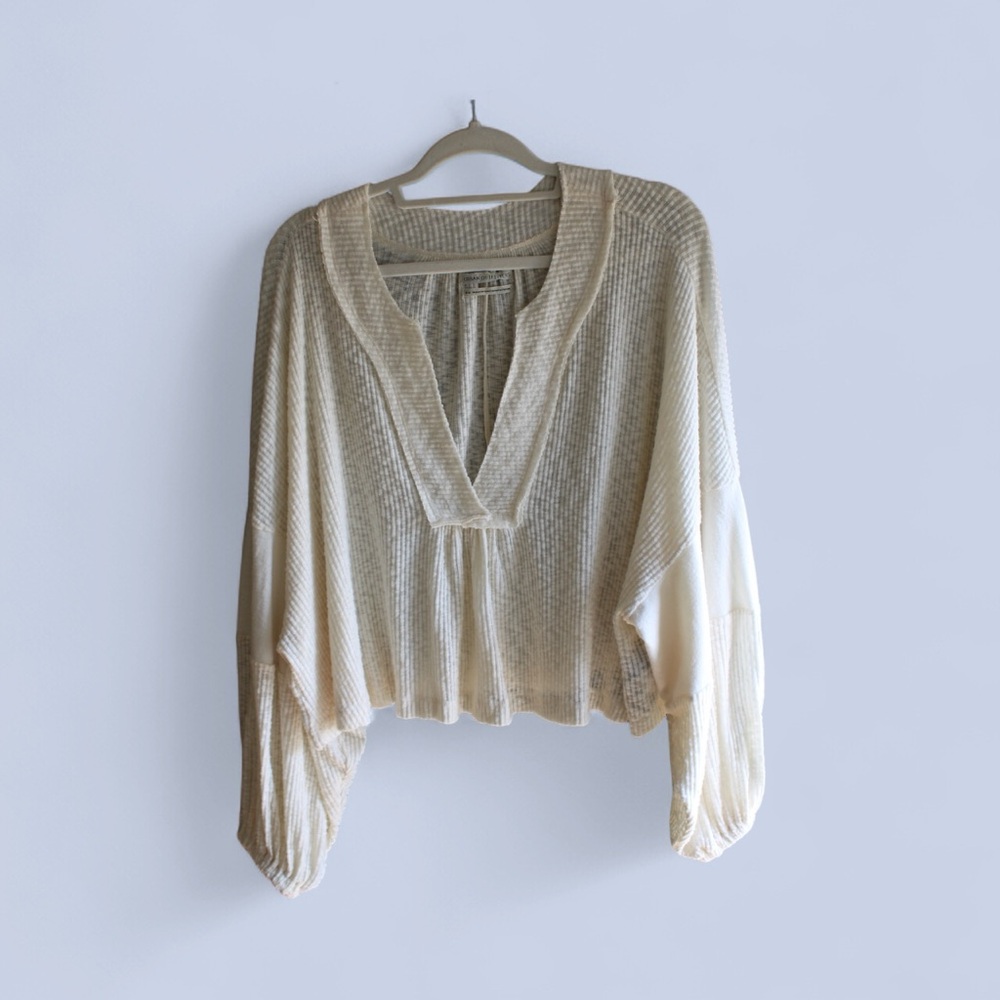 Urban Outfitters Cream V-Neck Blouse